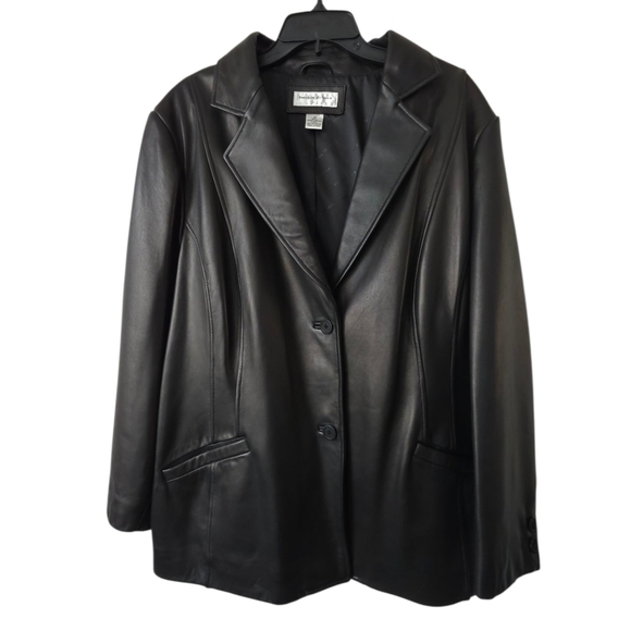 Preston & York Genuine Lamb Skin Leather Coat/ Jacket Buttery Soft Size 3X Black - Picture 1 of 16
